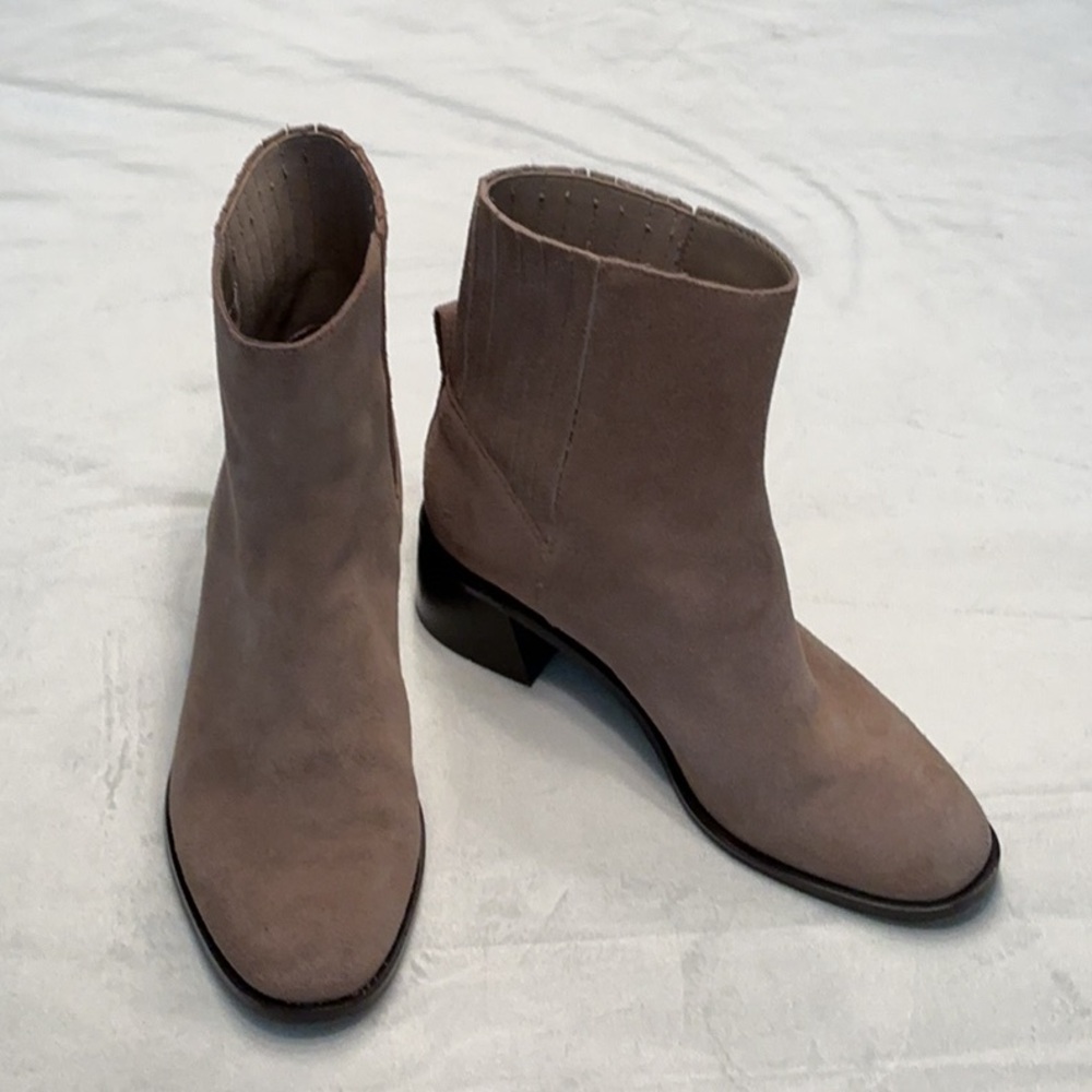 Dolce Vita Taupe Suede Ankle Booties